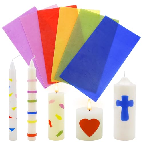 Bolosa 6 Bienenwachsplatten, Wachsplatten für Kerzen, Taufkerze...