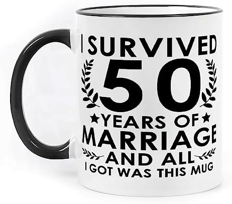Funny 50th Anniversary Wedding Gifts for Parents,50th Anniversary Marriage Gifts for Wife Husband Him Her 11OZ