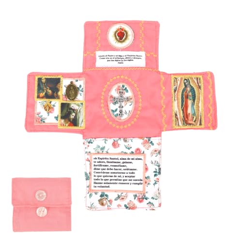 Image of HASTHIP Christian Pocket Shrine, Catholic Prayer Quilt with Mary and Jesus | Private Prayer Companion, Supports Quiet Devotion, Soft Fabric, Compact Format, Pairs with Christian Rosary, Seller Support