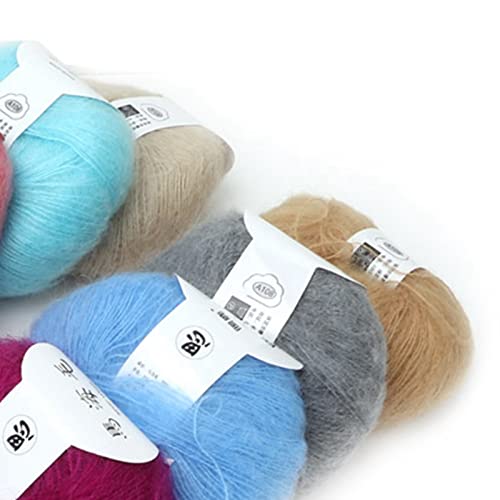Oumefar Mohair Yarn, Quilting Cotton Wool Wool Yarn Long Knitting Yarn Hand Mohair Multi Color Angora Cotton Mohair Pashm Thread Wool For Crochet Weave Scarves(12) #TOP2