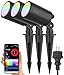 Produktbild Luminea Home Control Gartenbeleuchtung: 3er-Set WLAN-Gartenstrahler, RGB & CCT, 7 W, 520 lm, IP65, App (Gartenspot, Gartenstrahler LED Erdspieß, Pflanzenlicht)