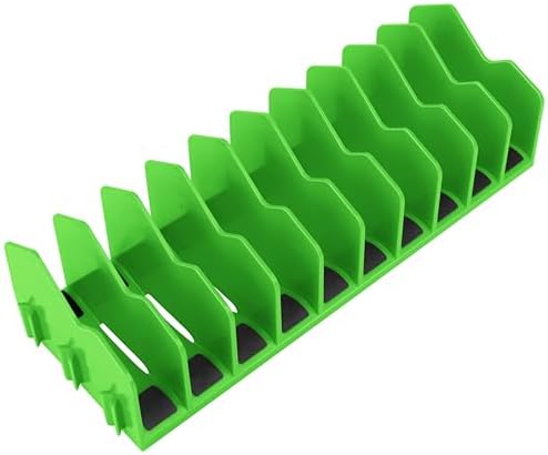 HURRICANE Plier Organizer Rack, 10-Slot Pliers Cutters Organizer Rack with Non-Slip Rubber Base, Tool Organizer, Tool Drawer Toolbox Organizer and Storage, Green, Extendable Design, Fit 3” H, 1 Pack