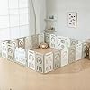 Baby play pen foldable play pens for babies and toddlers 22 panels extra large baby playpen portable baby fence baby gate playpen baby play yard grey white  urban country home decor