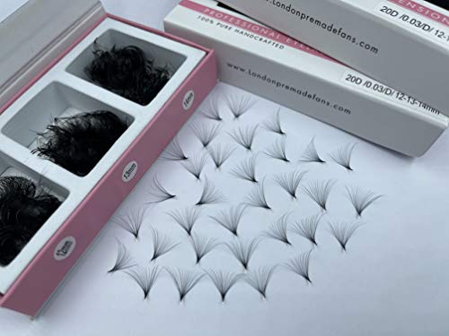 Éventails 20D préfabriqués extensions de cils volume russe boîte mixte 750 bouquets