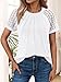 AUTOMET Women's Lace Short Sleeve Business Casual Top, Blouse with Unique Front Seam Detail Shirts White XL