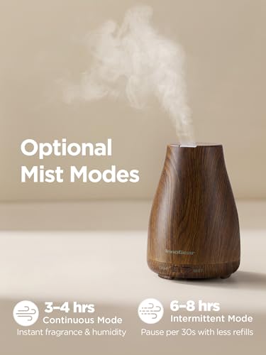 Image of InnoGear Essential Oil Diffuser, Ultrasonic Diffusers for Home Aromatherapy Humidifier for Bedroom Room 7 Colors LED 2 Mist Mode Auto Off, Bronze