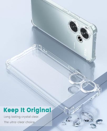 Image of BOXXO Flexible Back Cover for Mi Redmi 13 5G | Back Cover Transparent Clear Shockproof Case Four Corner Protection | Slim Protective Mobile Phone Cover for Mi Redmi 13 5G