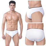 Relaxcare Mens-Disposable-Underwear, Cotton Portable Briefs Panties for Travel/Spa/Emergencies,10 Packs White Medium