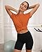 KevaMolly Orange Workout Tops for Women UPF50+ Breathable Loose Fit Yoga T Shirts Short Sleeve Running Gym Athletic Tee Top M