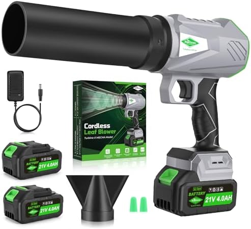 Leaf Blower Cordless with Battery and Charger,1000,000 RPM, 395CFM 1000G Power, Lightweight Handheld Design, Extended Nozzle,Blower for Patio Cleaning,Car Blowing Water, Blowing Leaves and Dust