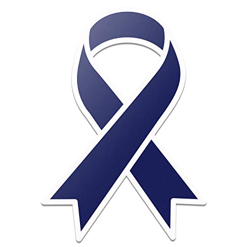 Dark Blue Ribbon Awareness Stickers - 2 x 1.4 in. Dark Blue Ribbon Sticker - Colon Cancer, Child Abuse, Drowning, Dystonia, Education & Free Speech Awareness and Fundraising - 600 Labels, 2 Packs
