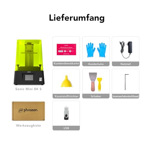 Phrozen Sonic Mini 8K S Resin 3D Drucker | UV-Harz 3D Druckmaschinen mit 7,1 Zoll Mono-LCD Bildschirm | 22 µm Mini 3D Printer mit Druckgröße 165x72x170mm | geeignet für Anfänger