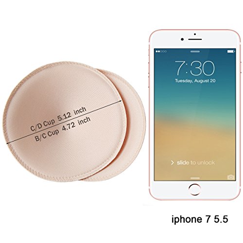 Sermicle Bra Inserts 4 Pairs, Bra Pads Sewed Stitched Removable For Sports Bra B/C,C/D & D/E Cup Optional (Beige Round, B/C Cup) #TOP5