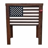 Backyard Expressions 57 Qt American Flag Wooden Patio Cooler with Bottle Opener & Drain Plug – Outdoor Beverage Cooler for Deck, Porch, Patio & Backyard Entertaining