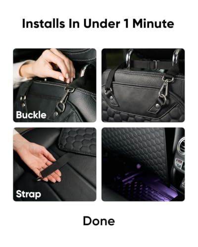 Image of Owleys Kick Mat Back Seat Protector - Car Back Seat Cover for Kids Feet - Waterproof & Sturdy Protector for Upholstery from Dirt, Mud, Scratches and Stain (Black 2 pcs)