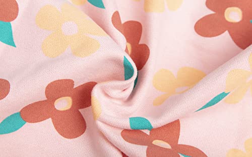 Mud Kingdom Little Girls Hooded Sweatshirt Long Sleeve Pockets Pullover Hoodie Fashion Colorful Printed Pink Flowers 5T #TOP6