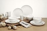 melamin becher set - 4 Esstellern (Ø ca. 25 cm) NEU Seramika Vanilla Melamin Geschirr 16-teilig 4Pers.