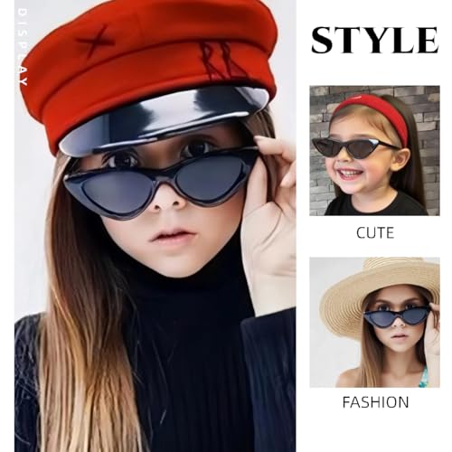 Little girls cat-eye sunglasses Fashion Retro narrow-edged sunglasses for Kids Suitable for outdoor beaches4