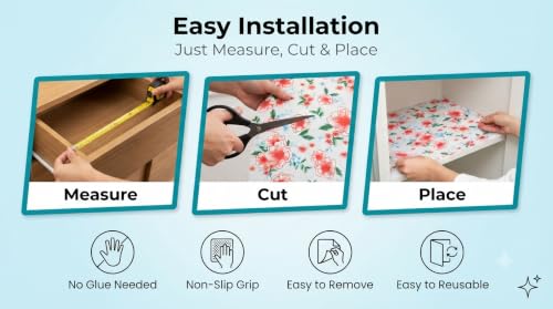 Image of Dribble (45cm X 300cm) Eva Shelf Liner Mat Roll, Non Slip Drawer & Cabinet Liner for Kitchen, Waterproof Oilproof Washable Fridge Mat, Anti Skid Multipurpose Mat (Spring Lavender Red)