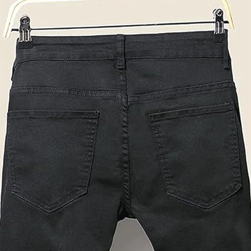 Men's Ripped Denim Pants Slim Fit Straight Leg Jeans Comfort Skinny Rock Revival Jeans Trousers3