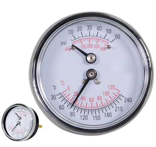 Thermomètre à eau pour chaudière avec manomètre haute précision