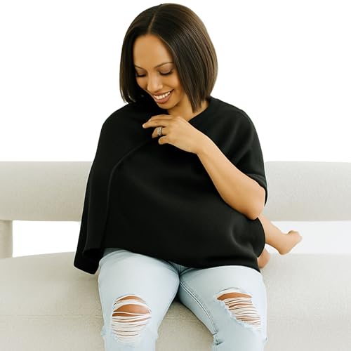 Image of Toci Nursing Cover Poncho – Soft Breathable Breastfeeding Cover, 360° Full Coverage, Lightweight Multi-Use Nursing Scarf
