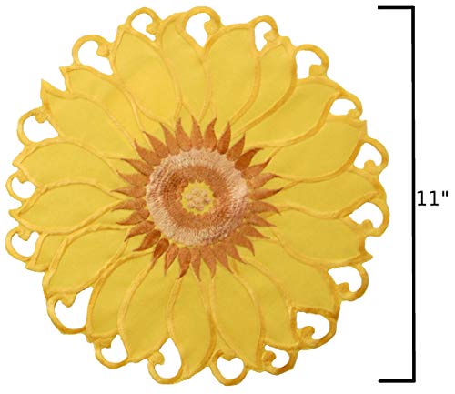 Ecosol Designs Sunflower Table Topper Centerpiece Doilies (11" X 11" 4-Pack, Yellow)… #TOP2