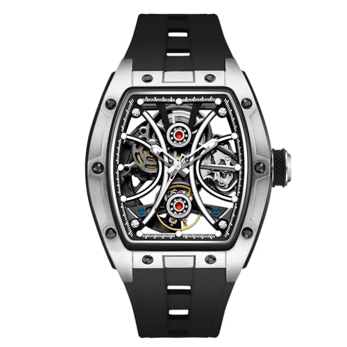 Image of ALIX Automatic Mechanical Watch Silicone Band Water-Resistant Stylish Gift for Men