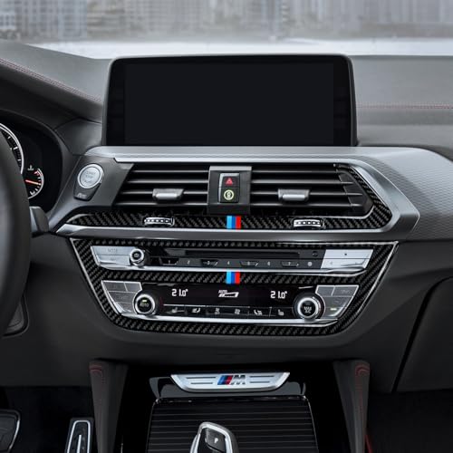 Image of Car CD Panel Trim Center Console Cover Multimedia Carbon Fiber Decal Sticker fits for BMW X3 G01 X4 G02 2018 2019 2020 2021 Accessories
