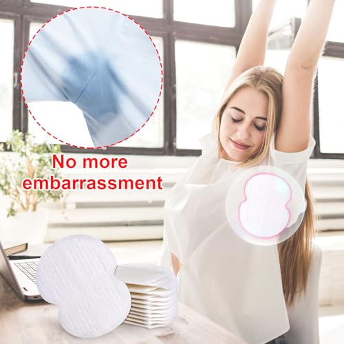 Mxxipp 20pcs Armpit Sweat Absorber Pads for Women Men, Self-Adhesive Soft Underarm Sweat Patch Coushion, Disposable Arm Pit Pads Dress Shields Blocker- White