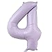 PomeloCoto 4数字 バルーン紫 小きい誕生日 飾り付け4歳, 100cm紫風船 数字4スウジ バルーン オオキイ 記念日/カーニバル/卒業式/プロポーズ/写真撮影用小道具