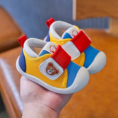 Shoes Boy Girl Infant Sneakers Non Slip First Walkers 6 9 12 18 24 Months Toddler Boy Winter Shoes (Yellow, 18-24Months) #TOP1