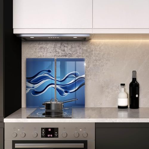Planche à découper induction 2x30x52cm Wallfluent protection plaque de cuisson design liquide