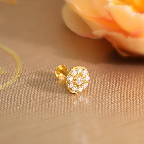 Malabar Gold & Diamonds Yellow Gold Nose Pin for Women 22 k | 22k BIS Hallmark (916) Nose Stud for Women and Girls with Piercing - Image 2