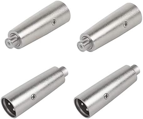 Adapter RCA na XLR 4 szt. XLR męski na RCA żeński adapter RCA żeński na XLR męski 3-pinowy konwerter złącze zmieniacz płci złącze złącza audio