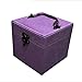 Tuzi QIuge Ensemble de boîtes à Bijoux, boîte à Bijoux en Miroir, 3 Couches Boîte à Bijoux verrouillable Organisateur de Stockage en Miroir, boîte à Bijoux Chinoise, 5 x 5 x 5 Pouces (Color : Purple)