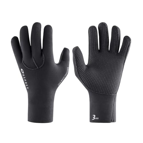 Osprey Wetsuit Gloves, 3 mm Neoprene Surfing Diving Watersport Gloves, Large,Black