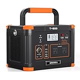 Portable Power Station 500W(Peak 1000W), 519Wh Outdoor Solar Generator Backup Battery Pack with 2 110V AC Outlets, 500W 10-Port Powerhouse for RV/Van Camping Fishing Climbing Road Trip Home Emergency