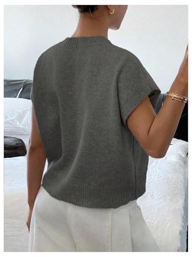 Image of SOLY HUX Women's Short Sleeve Sweater 3D Floral Sweaters Pullover Tank Tops Knit Vest Trendy Fashion Clothing