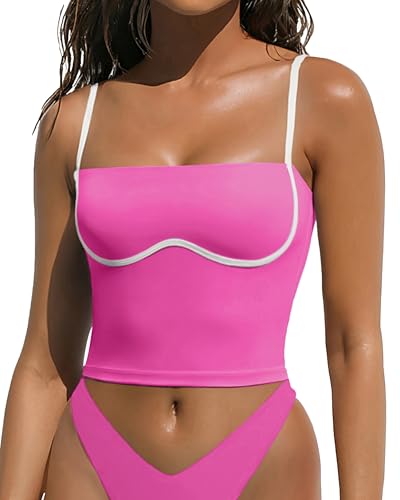 Image of OMKAGI Womens Workout Tank Tops Adjustable Strap Longline Sports Bra Padded Sleeveless Top