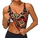 Women Girls Summer U-Shaped Back Sports Bras Elastic Ethnic Aztec Indiana Western Southwest Retro Vintage Pattern Athletic Tops with Pads Quick Dry Sportswear for Workout Training