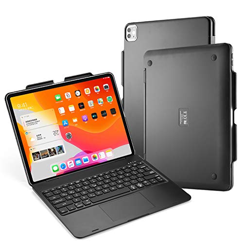Huafly 2018/2020 iPad Pro 12.9 inch Touchpad Keyboard Case Wireless Bluetooth 5.0 Tablet Backlit Keyboard (Black)