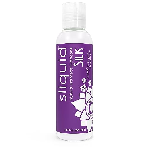Sliquid Silk Intimate Lubricant, Travel-Size - Hybrid Silicone & Water-Based Lube for Women, Men & Couples, Hypoallergenic, Unscented, 2 Fl Oz