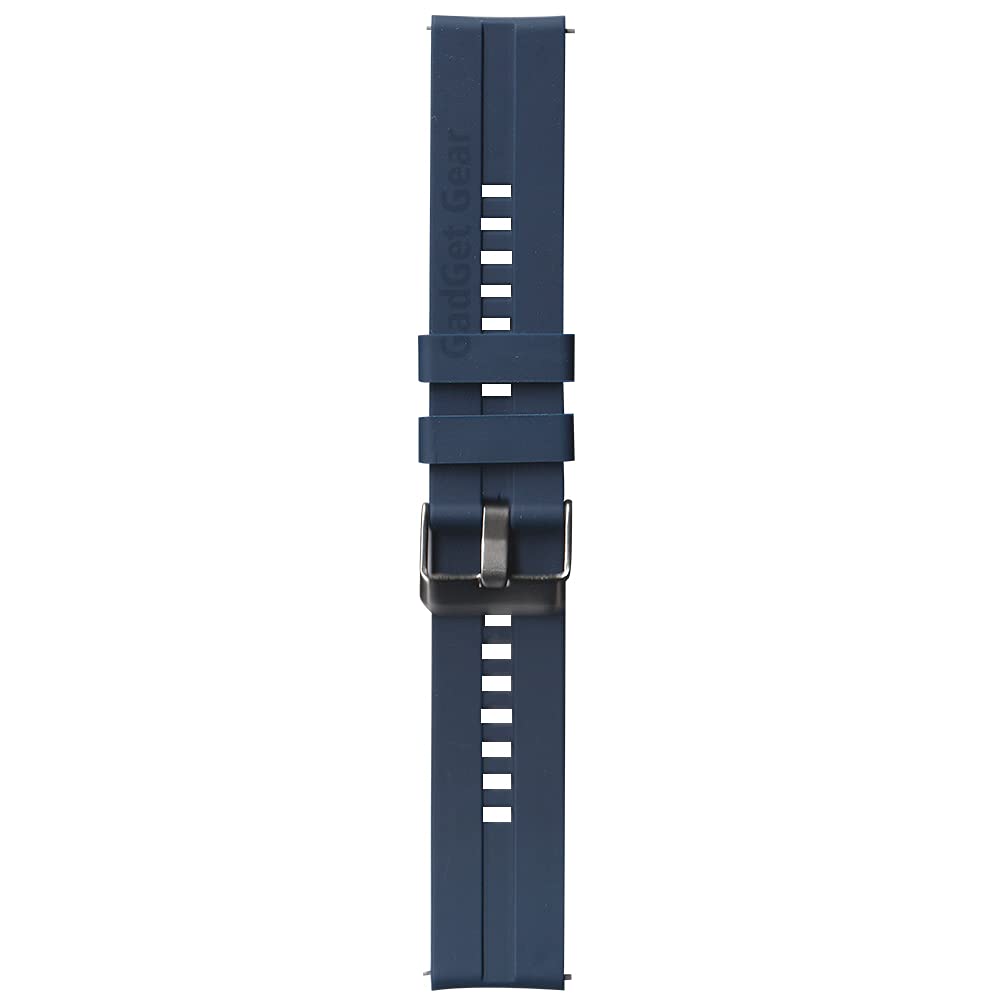GADGET GEAR 20mm Silicone Watch Strap Replacement Band with Metal Buckle Compatible with Watches with 20mm | Navy Blue (B09HNSH7LB) Amazon Price History, Amazon Price Tracker