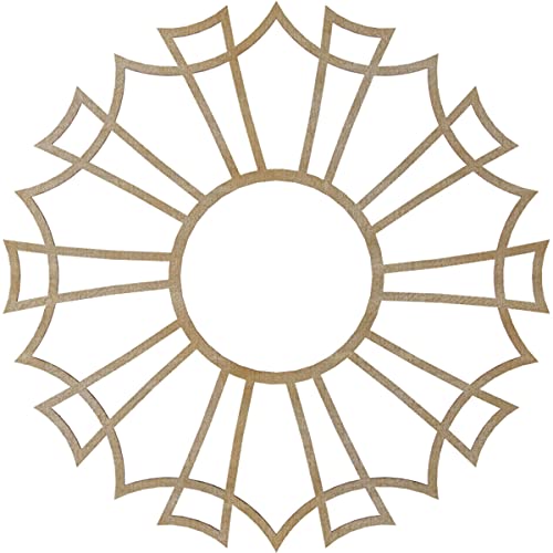 Image of Ekena Millwork 28 inchOD x 9 7 /8 inchID x 3 /8 inchT Augustus Wood Fretwork Pierced Ceiling Medallion, Birch