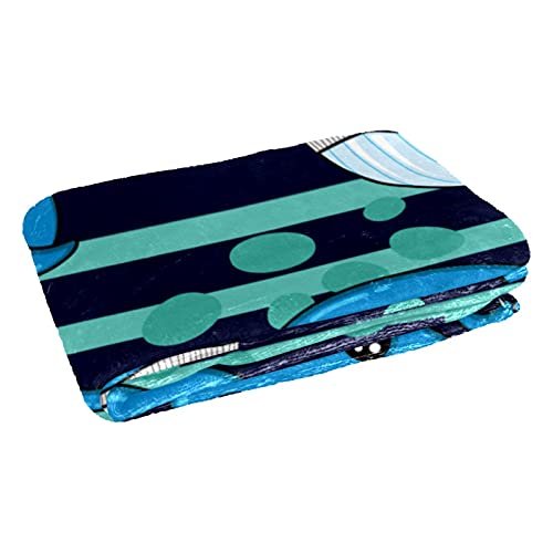 Couverture chaude à rayures bleues plaid baleine isolant pour camping - 3