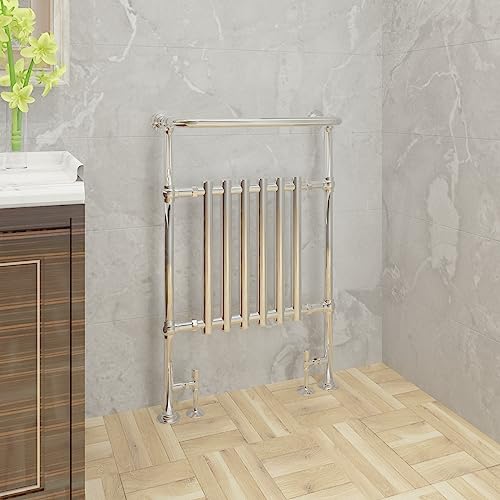 Warmehaus Traditional Victorian 952x659mm Heated Towel Rail Bathroom Radiator Chrome