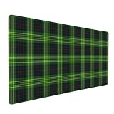 Fitzpatrick Irish Family Tartan Green Large Mouse Pad, Gaming Mat, Desk Matt for Desktop, Desk Pad Mat, Anti-Slip XXL Big Mousepad with Stitched Edges for Computer
