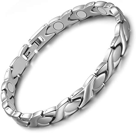 Jeracol Titanium Magnetic Bracelets for Women Bracelets Titanium Magnetic Brazaletes with 3500 Gauss Magnets Adjustable Wristband with Removal Tool & Jewellry Gift Box