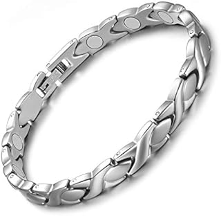 Jeracol Titanium Magnetic Bracelets for Women Bracelets Titanium Magnetic Brazaletes with 3500 Gauss Magnets Adjustable Wristband with Removal Tool & Jewellry Gift Box